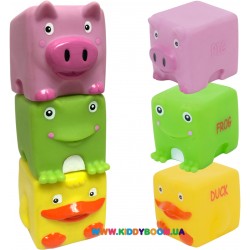 Набор игрушек для ванны Зверята-кубики Baby Team 9051